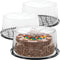 9" Plastic Disposable Cake Containers with Dome Lids and Cake Boards - 3 Round Carriers for Transport
