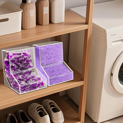 MKRBJ 2 1pcs Laundry Pods Container with Spoon, Acrylic Candy Dispenser with Lid, Dishwasher Pod Holder, Laundry