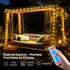 ICRGB Solar Rope Lights Outdoor Waterproof, 39FT 120LED with Remote Control & 8 Modes for Holiday Decoration