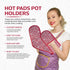 Christmas Red Holiday Double Oven Mitts Gloves | Extra Long & Thick, Heat Resistant | Quilted 1 Piece Oven Gloves |
