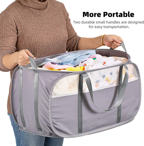 Tear Proof Pop Up Laundry Hampers with Strong Handles, Easy to Carry & Collapsible Laundry Basket, Honeycomb