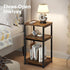 3 Simple Trending Side Table, End Table Night Stand, Tiers Shelf for Living Room, Rustic Brown