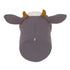 NoJo Plush Fleece Grey & White Cow Head Wall Decor - Charcoal, White, Peach