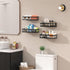 PUSDON Wall Mount Hanging Storage Baskets Organizer, Metal Wire Bin Rack for Kitchen, Bathroom, Shower, Spice Shelf,