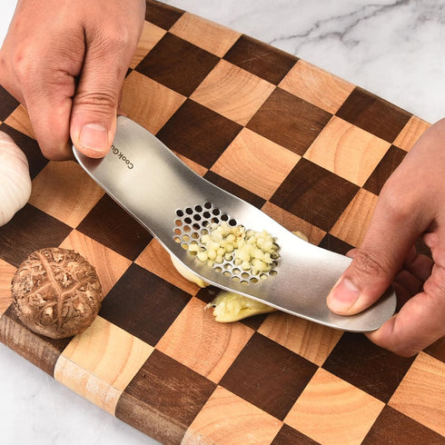 Set -304 Grinder(B0201) Cook Guy Garlic Press Rocker Stainless Steel Premium All-Steel Garlic Mincer, Crusher, Peeler