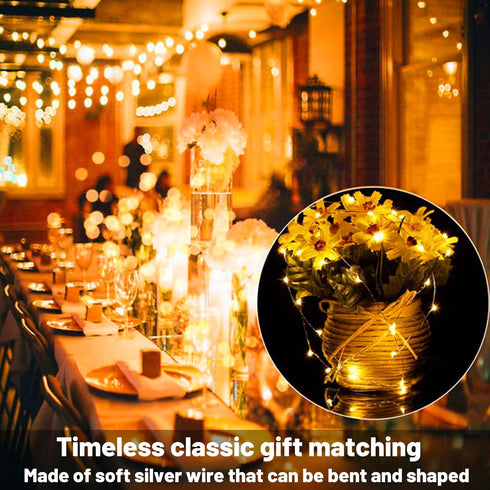 16 Pack 30 10 Led Fairy Lights Battery Operated String Lights Feet Waterproof Twinkle Lights Mason Jar Lights Silver