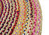 COTTON CRAFT Jute Chindi Braid Rag Rug - 3 Feet Round Multi Color, Handwoven Reversible Natural Cotton