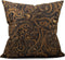 Pretty Brown Beige and Black Floral Paisley Decorative Throw Pillow Cover, 20X20 Inch Polyester Cushion Case