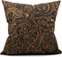 Pretty Brown Beige and Black Floral Paisley Decorative Throw Pillow Cover, 20X20 Inch Polyester Cushion Case