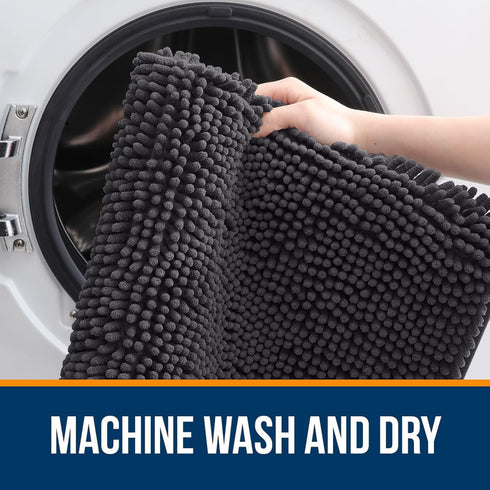 OLANLY Bathroom Rugs 47x20, Extra Soft Absorbent Chenille Bath Mats, Non-Slip, Machine Washable for Bathroom Floor