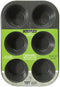 casaWare Toaster Oven NonStick Ceramic Coated Muffin Pan, 6 Cup (Silver Granite)