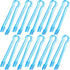 10 Pcs Clear Blue Plastic Buffet Serving Tongs, Mini Kitchen Tongs for Food, Ice, Salad, Barbecue, 6.3 Inches