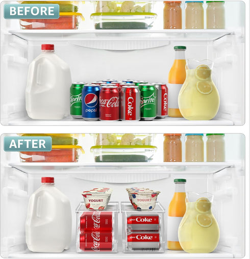 12 (2-Pack) Sorbus Soda Can Organizer for Refrigerator Stackable Can Holder Dispenser with Lid for Fridge, Pantry