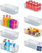 Multi-Purpose Refrigerator Bins - 8 Pieces Stackable Design Fridge Bin Organizer with Easy Grip Handles, Clear