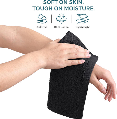 12 Pack 100% 13"x13"- Casa Platino Washcloths - Ringspun Cotton Washcloths - Soft Textured, Well Stitched, Lightweight
