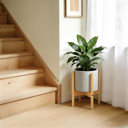 2 Pack 12 Inch ALIGADO Bamboo Plant Stands Indoor, for Up to Pots, Built to Fit Corners, Sturdy & Stable Design