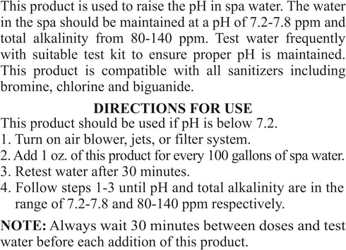 1-Quart SpaChoice Premium Increase pH, Liquid pH Increaser for Hot Tub, Made in USA