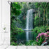 Forest Waterfall Shower Curtain Tropical Jungle Waterfall Nature Rainforst Tree Lake Flower Natural Landscape Fabric Bathroom Curtains Decor Set,70" WX70 H by AYDSMYD