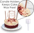 24 Count Tall Thin Metallic Rose Gold Birthday Candles with Holders, Elegant Classy Cake Topper for Custom Birthday Cake