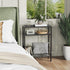 3 DIY Narrow Side Table, Tier End Table with Various Storage Basket, Slim Sofa Side Table for Small Spaces, Skinny