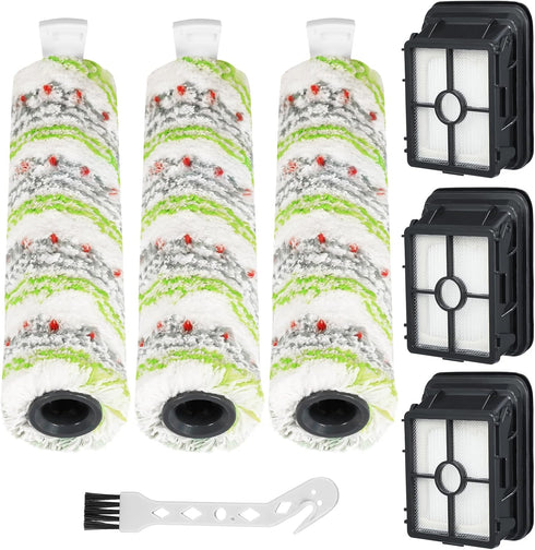 3 Pack Multi-Surface Pet Brush Rolls 2788 and Vacuum Filters 1866 Compatible