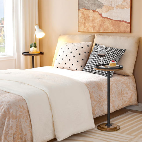 BF168BZ01 HOOBRO Small Round Side Table, Drink Table, Coffee Martini Table with Pedestal Accent for Small Spaces