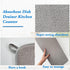 2 Pack Large 24x17 Inch Dish Drying Mats, Absorbent Microfiber Drainer Pads for Countertops and Sinks (Gray)