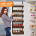 6 2 1 Tier Over The Door Pantry Orangizer IN Wall Mounted or Hanging Spice Rack with Adjustable Wood Basket,Heavy Duty