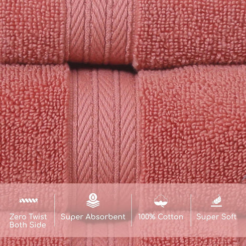 550GSM 100% Set (2 2 2 (Set 6) Home Weavers Elegance Essentials Cotton Zero Twist Super Absorbent Bath Towel Bath