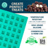 O'Creme Square Mini Brownie Chocolate and Candy Silicone Mold, 24x24mm x 10mm high