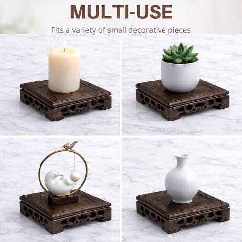 5.5"5.5" Wooden Display Square Stand Base Wood Plant Stand, Pedestal Stand, Tabletop Plant Stand, Risers Display