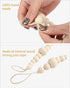 Wood Bead Garland Without Tassels - 84 Inch Natural Wooden Beads, 7 Feet Handmade Boho Decor for Coffee Table