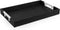 Modern Elegant 17.5"x12" Black Rectangle Shagreen Faux Leather Decorative Tray Ottoman Coffee