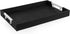 Modern Elegant 17.5"x12" Black Rectangle Shagreen Faux Leather Decorative Tray Ottoman Coffee