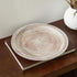 Counter- 11.8" Farmhouse Rustic Coffee Table Tray for Home Decor, Round Wooden Powder Compressed Decorative Tray, Wood