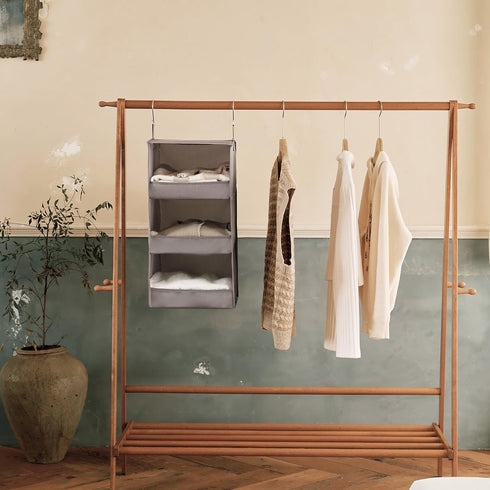 GRANNY SAYS 3-Shelf Hanging Closet Organizer and Storage, Collapsible Hanging Closet Shelves, Hanging Organizer for Closet & RV, Gray, 29 ½" H X 12" W X 12" D, 1-Pack by GRANNY SAYS