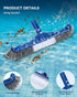 Snuvid 3-in-1 Set 17.5" Set Full-Coverage Pool Brush Head - Includes Long Brush, Rotatable Handheld/Extension Pole