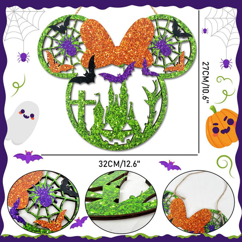 Halloween Door Decorations Halloween Mouse Hanging Wooden Sign Halloween Welcome Sign for Front Door Halloween Wall Hanging Sign for Halloween Party Supplies Indoor Outdoor