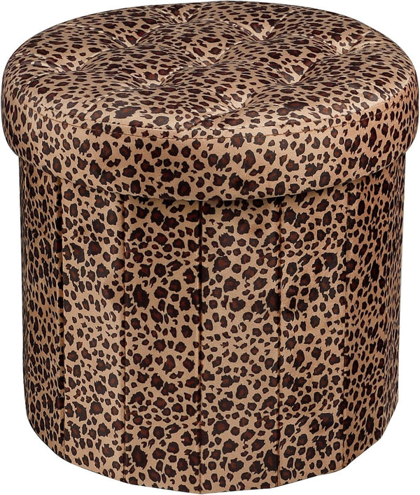 Bsketa Storage Ottoman, Folding Foot Stool with Thicker Foam Padded Seat Small