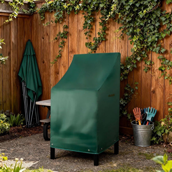 RosieLily High Back Patio Chair Covers Waterproof Heavy Duty Stackable Outdoor Bar