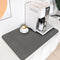 PoYang Coffee Mat, 16" X 24" Rubber Backed Coffee Bar Mat for Countertops, Absorbent Dish Drying Mat, Grey