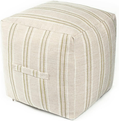 AELS Unstuffed Farmhouse Pouf Cover for Living Room, Boho Storage Bean Bag