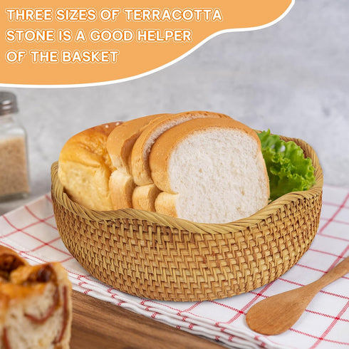 Oranbulb 7,8,9 Inch (7,8,9 Inch) Terra Cotta Bread Warmer, Round Terracotta Stone Bread Keeper | Ideal for Tortillas