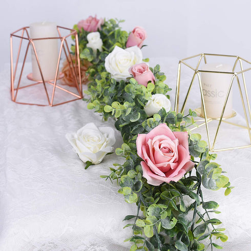 Lvydec 2 Pack Artificial Eucalyptus Garland, 5.5 Feet/Strand Fake Greenery for Wedding Decor