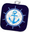 3D Rose Nautical Artwork Anchor D cor Pot Holder, White-Blue and Navy, 8 x 8