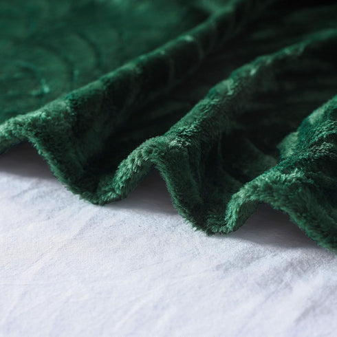 Whale Flotilla Flannel Fleece Throw Blanket, Soft Velvet Sofa Blanket, Vintage Pattern, 50x60 Inch, Deep Green