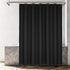 Waffle Weave Shower Curtain, Black Heavyweight Fabric, Washable & Water Repellent, 71x72 Inch Hotel Luxury Spa