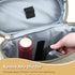 Tirrinia 2 Bottle Wine Gift Tote Carrier, Insulated Padded Wine Cooler Bag for Travel, Grey
