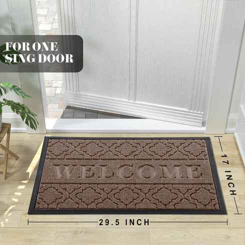 Yimobra Welcome Door Mat, Heavy Duty Non-Slip Front Door Mat for Home Entrance, 29.5 x 17 Inch, Coffee