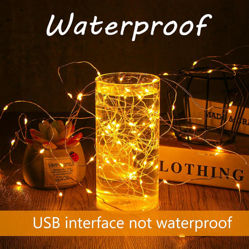 20 33 100 Macarrie Pcs USB String Lights ft LED Fairy Lights Powered String for Christmas Indoor Outdoor Wedding Party